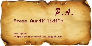 Press Aurélián névjegykártya